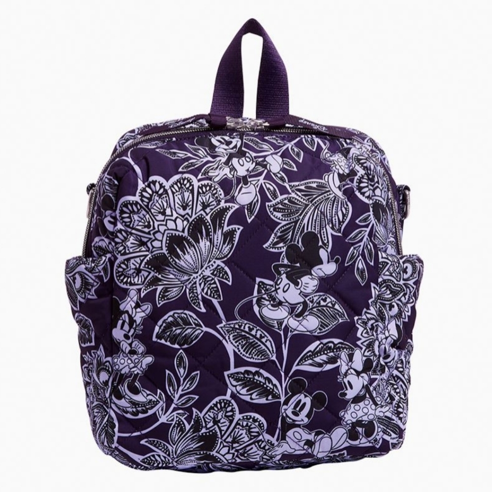 Vera Bradley Disney "...Flirty Floral" Small Backpack; Headband; Purple; NWT